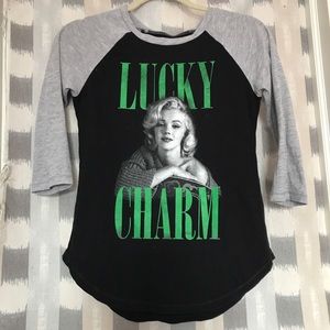 Marilyn Monroe Lucky Charm Baseball Tee